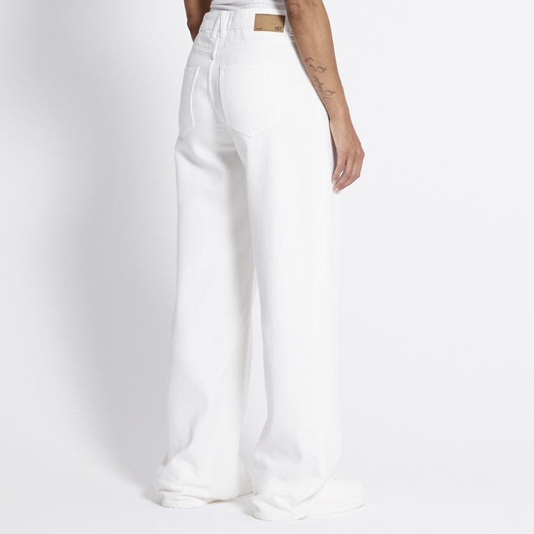 Mid waist wide jeans "Optiwide" Off white